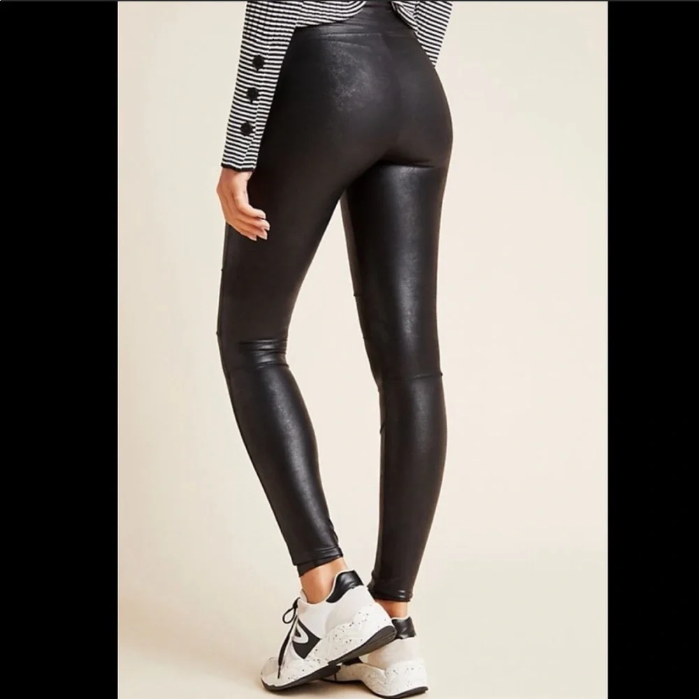 SPANX | NWT black faux leather legging size M